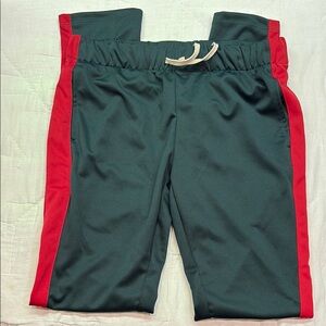 NWT EPTM Streetwear Green & Red Techno Track Pants Elastic Waist Drawstring Sz L